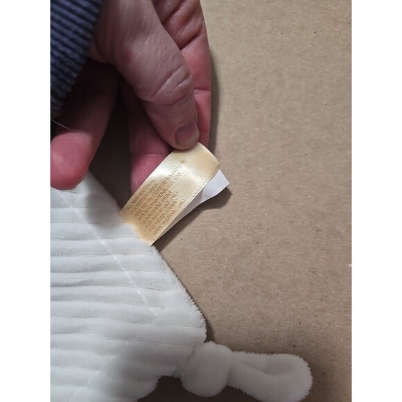 My 1st Easter White Bunny Plush Lovey Baby Security Blanket Toy Rattle Rabbit - Picture 4 of 5